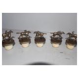 Cork Bottle Caps with Horse and Rider Metal Tops