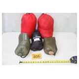 Five Camping Pillows with Stuff Bags
