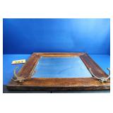 Antique Mirror with Coat Hooks