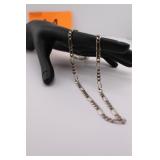 10K White Gold 20 1/4" long Figaro Chain