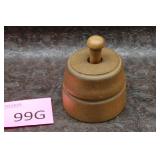 Antique Round Wooden Butter Mold and Print