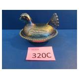 Classic Hen on Nest Carnival Glass