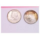 Two 1964 P Kennedy Half Dollars
