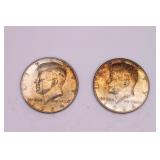 Two 1964 P Kennedy Half Dollars