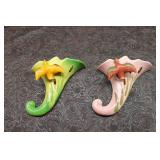 Mid Century Ceramic Mallard Duck Wall Pockets