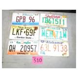 Six Assorted License Plates