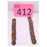 1940s and 1950s Wheat Penny Coins