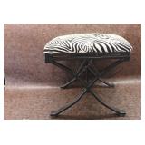 Black Metal X Base Footstool
