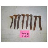 Eight Vintage Railroad Spikes