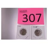 1928 & 1928 S Standing Liberty Silver Quarters