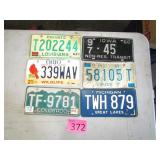 Six Assorted License Plates