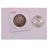 1943S & 1943D Walking Liberty Half Dollar Coins