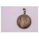 1921 P Morgan Silver One Dollar Coin with Bezel