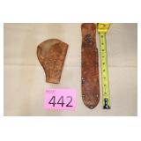 Vintage Leather Gun Holster and Knife Sheath