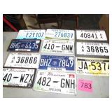 Eleven Assorted License Plates