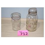 Two Atlas E-Z Seal Jars with Clamp Lids