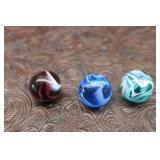Three Vintage Shooter Marbles