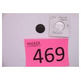 1736 Geo II Colonial Farthing Coin