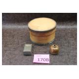 Antique Cheese Box, Ink Well, Match Box