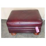 Oversized Oxblood Leather Ottoman