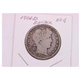 1906D Barber 1/2 Dollar Coin