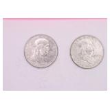 Two 1960-D Franklin Half Dollars