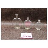 Three Antique Pumpkin Seed Pocket Flasks