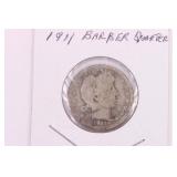 1911 Barber Quarter Coin