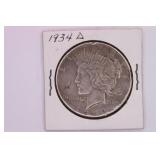 1934 D Peace Silver Dollar Coin