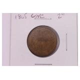 1865 Shield Two Cent Coin