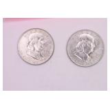 Two 1960-D Franklin Half Dollars