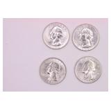 Four 1959 Washington Quarters