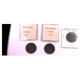 1720 & 1746 GB 1/2 Pennies, 1889 Vic. Eng. 1/2 Pen