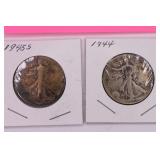 1944 and 1945 S Walking Liberty 1/2 Dollars