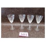 Set of 4 Vintage Rock Sharpe Crystal Goblets