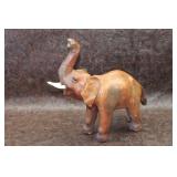Vintage Leather Wrapped Elephant Figurine
