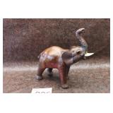 Vintage Leather Wrapped Elephant Figurine