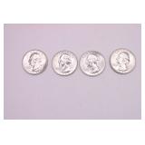 Four 1959 Washington Quarters