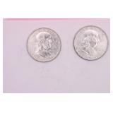 Two 1960-D Franklin Half Dollars