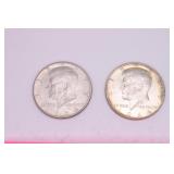 Two 1964 P Kennedy Half Dollars