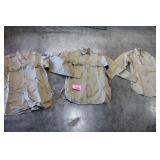 Three Vintage Post WWII Khaki Cotton Twill Shirts