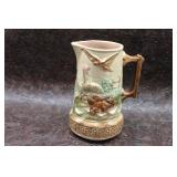 Early 1900s Majolica Ceramic Water Pitcher
