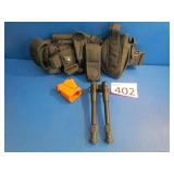 Tactical Belt with Holster, Rail Mount Bi-Poy
