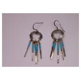 Vintage Sterling Silver / Turquoise Earrings