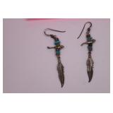 Sterling Silver / Turquoise Seal Dangle Earrings
