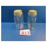 Two Mason Jars with Tops
