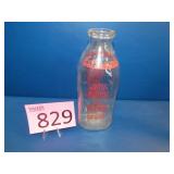 Johnsons Farm Dairy Quart Milk Glass Bottle