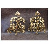 Vintage Gilded Iron Brass Wall Sconces