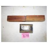 Two Cloverbloom Wood Cheese Boxes/Metal Box