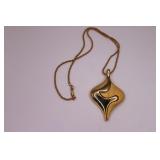 Vintage Napier Gold Tone Puzzle Pendant with Chain